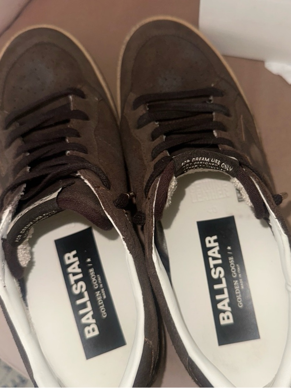 NWT Golden Goose Ball Stars Brown Suede Sneakers with Tan Sole - Picture 6 of 8